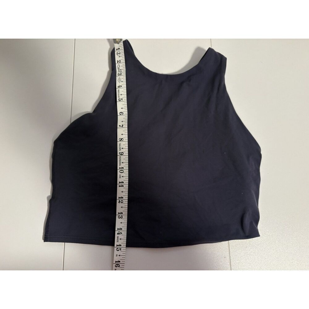 Athleta Navy Blue Sports Bra Crop Top | High Neck Athletic Tank - Picture 4 of 5
